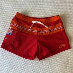 Roxy by Quicksilver‎ Red Orange Board Shorts Size 3 Juniors